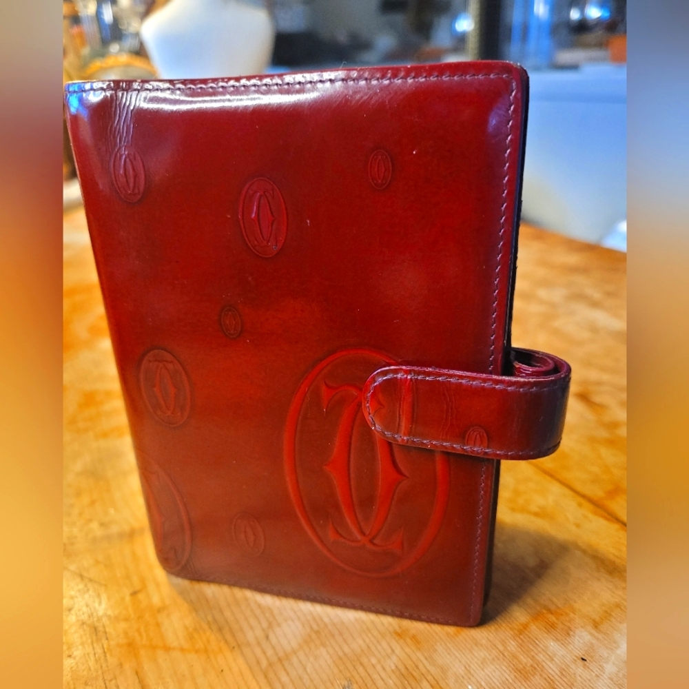 Cartier Red Embossed Leather Agenda Cover